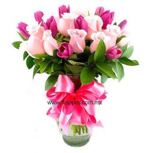 12 ROSAS + 10 TULIPANES