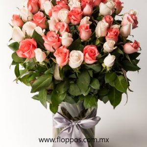 50 ROSAS EN TONO PASTEL