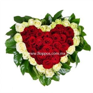 CORAZON 50 ROSAS SAN VALENTIN