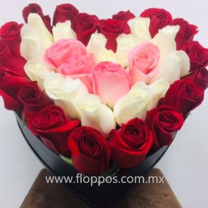 CAJA CORAZON 36 ROSAS