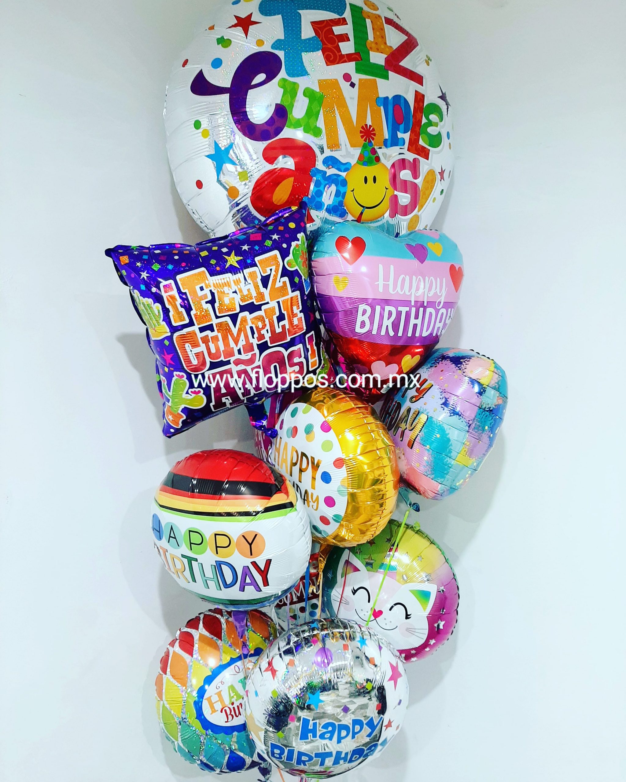 1 GLOBOS GRANDE CUMPLEAÑOS + 10 GLOBOS METALICOS