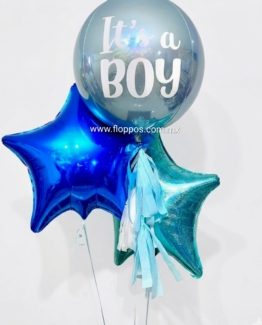 GLOBO ORBZ NIÑO + 2 ESTRELLAS LISAS