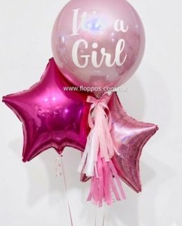 GLOBO ORBZ NIÑA + 2 ESTRELLAS LISAS