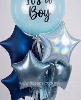 GLOBO ORBZ NIÑO + 6 ESTRELLAS LISAS